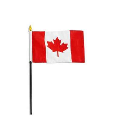 Canada Flag, 4 x 6 on plastic stick