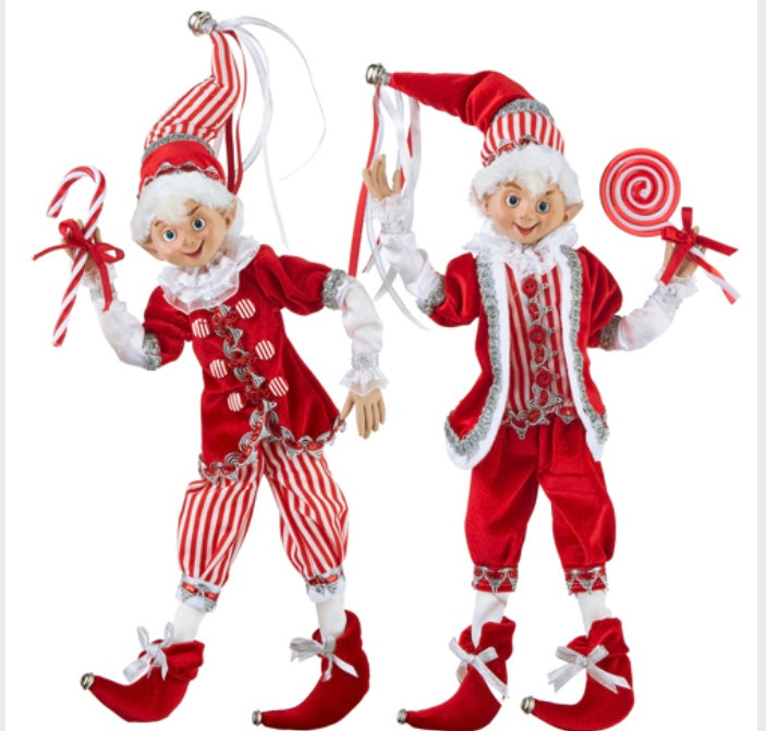 16 Inch Poseable Elf Ornament, 2 Assorted