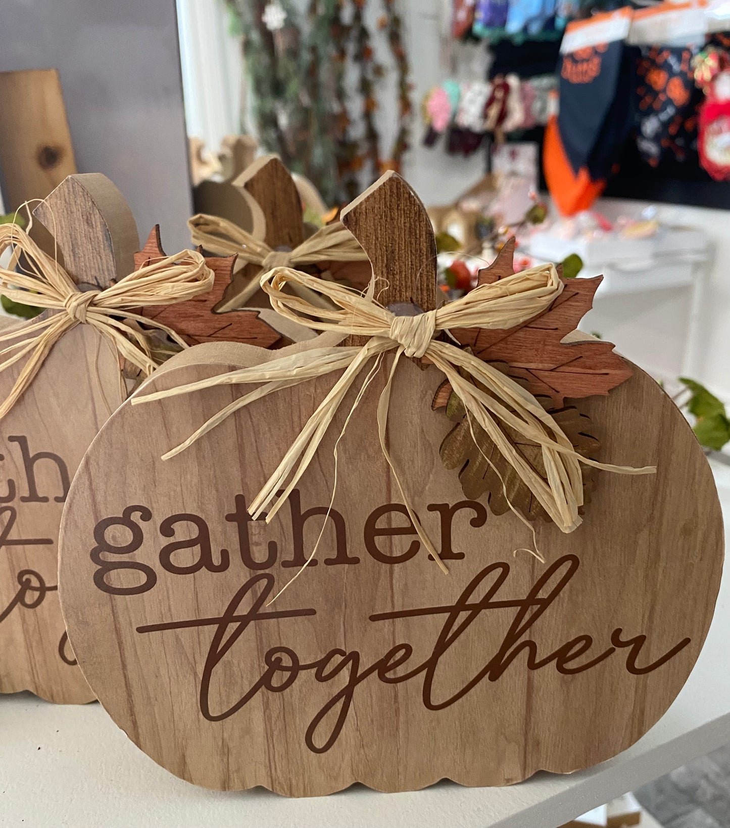 Pumpkin with Sentiment “Gather Together “