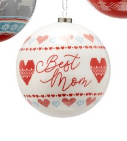 Ball Ornaments with Sentiment, 6 Assorted