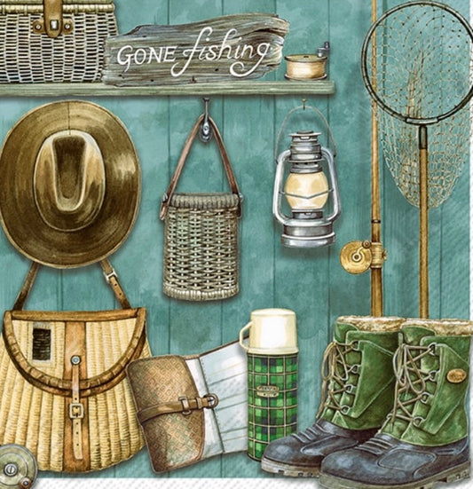 Paper Napkins, Fishing Theme