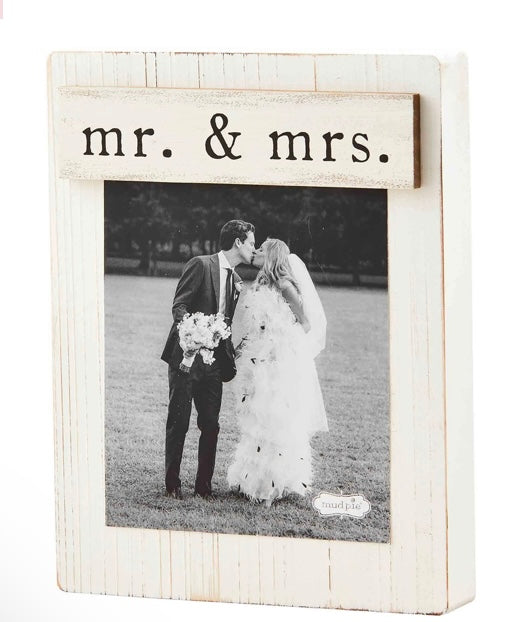 Mr. &  Mrs. Magnetic Wood Frame by Mud Pie